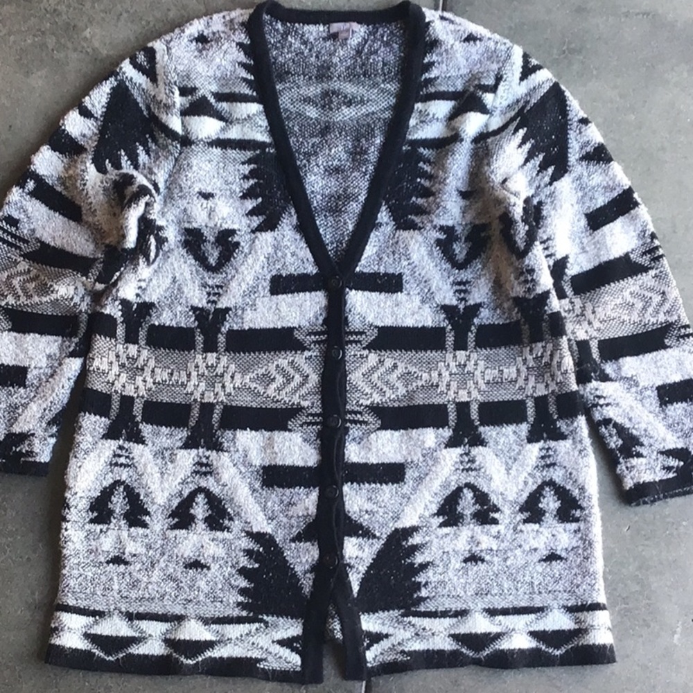 J. Jill Button Down Cardigan Southwestern Design